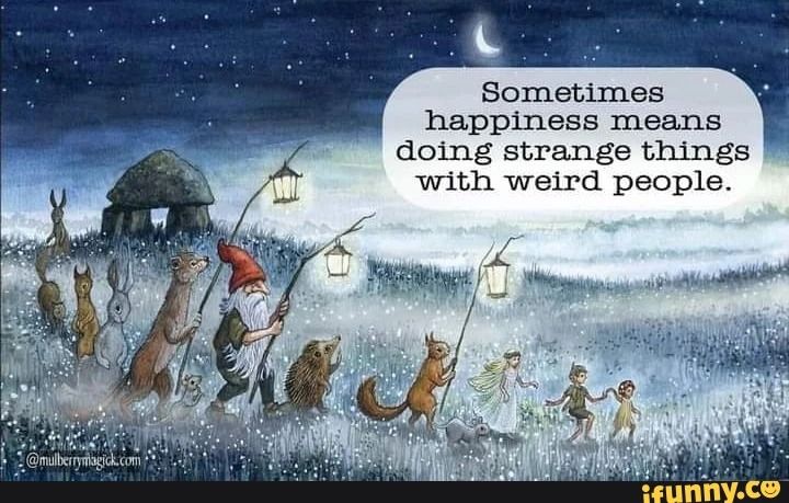 Sometimes Happiness Means Doing Strange Things With Weird People Sometimes Happiness Means Doing Strange Things With Weird People