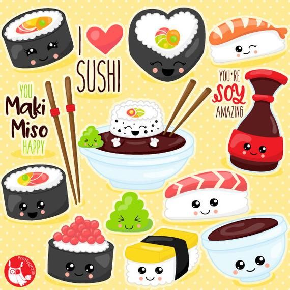 BUY 20 GET 10 OFF Kawaii sushi clipart commercial use vector Etsy BUY 20 GET 10 OFF Kawaii sushi clipart commercial use vector Etsy