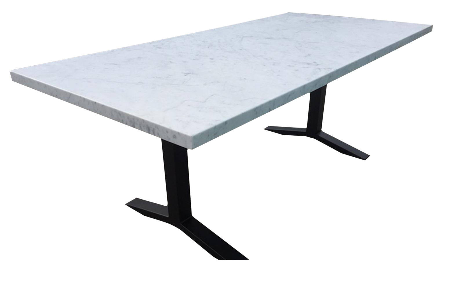 White Carrera Rectangle Pedestal Dining Table On Chairish Com Dining Table Dining Table Marble Pedestal Dining Table