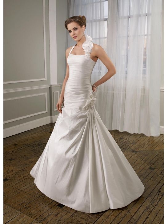 Stylish Taffeta Removable Flowered Halter Mermaid Wedding Dresses Stylish Taffeta Removable Flowered Halter Mermaid Wedding Dresses Ml6711