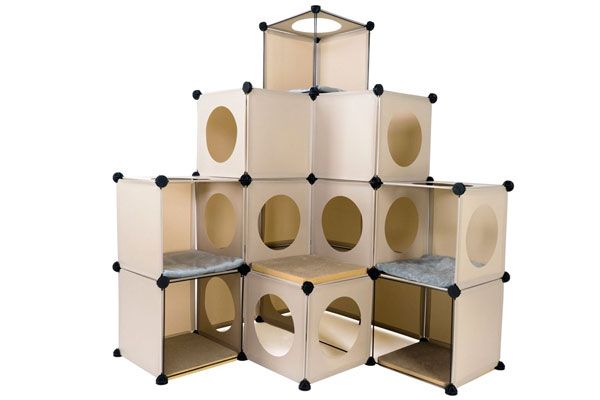 Frisco Double Cube Stackable And Collapsible Cat Condo Gray Chewy Com Modern Cat Furniture Cat Condo Modern Cat Tree