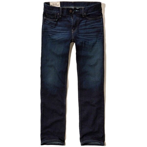 Hollister Relaxed Straight Jeans 24 Liked On Polyvore Featuring Men S Fashion Men S Clothing Men Mens Dark Jeans Straight Jeans Outfit Mens Faded Jeans