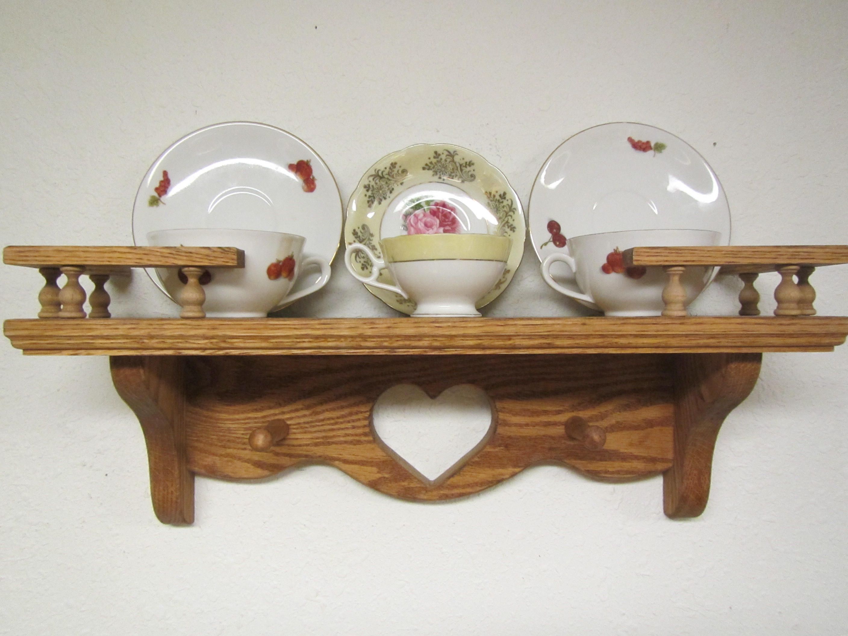 Oak Wall Shelf With Plate Groove Rail And 2 Pegs Photo Oak Wall Shelf With Plate Groove Rail And 2 Pegs Photo Knick Knack 18 Inch Long Wood By Mauryscollectibles On Etsy