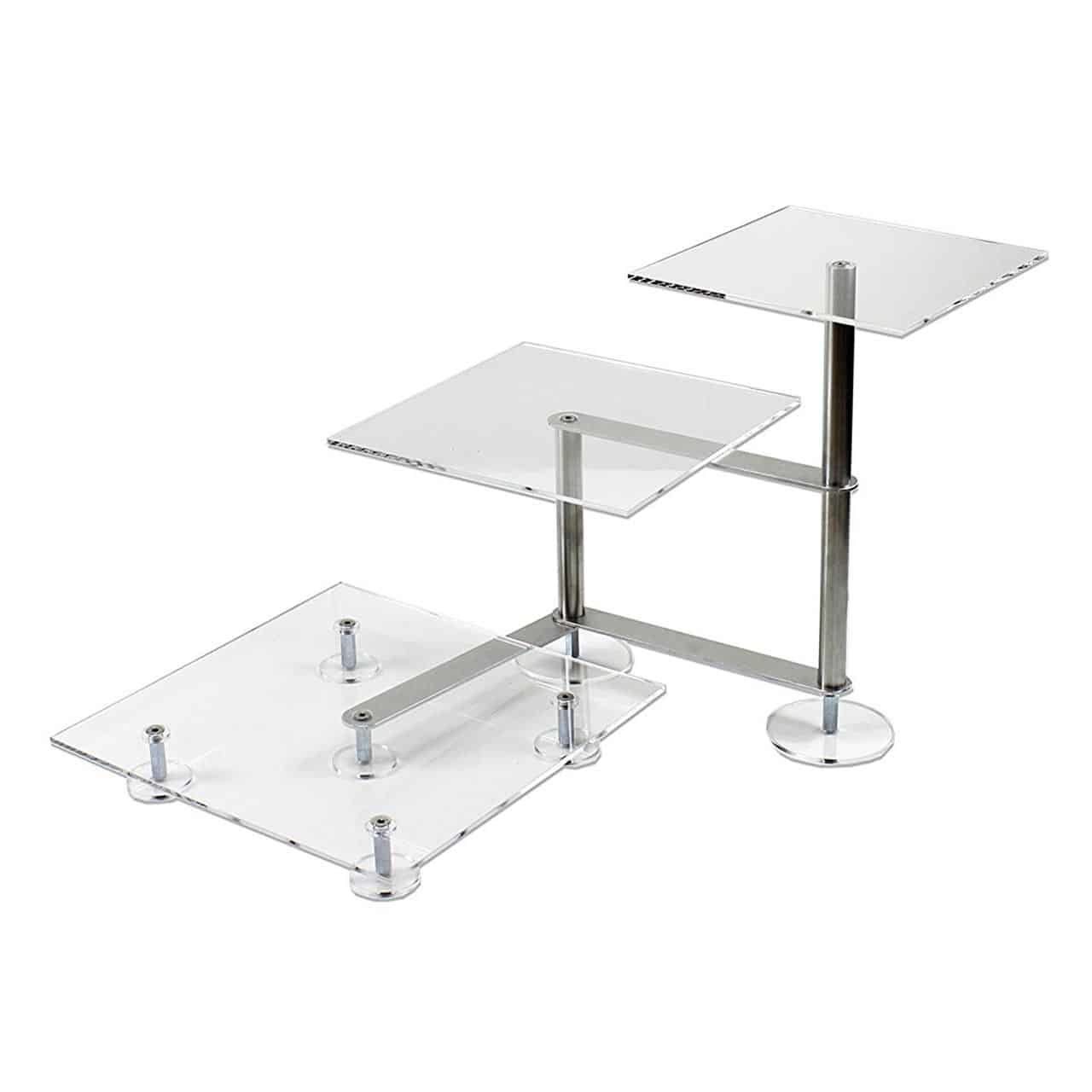 Tortenetagere Treppe Hochzeitstorte 3 Etagen Eckig Edel Acryl Aluminium Tortenetagere Treppe Hochzeitstorte 3 Etagen Eckig Edel Acryl Aluminium