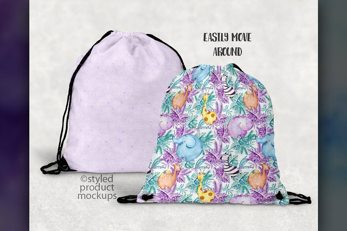 Download Two Sided Drawstring Bag Mockup (With images) | Bag mockup, Bags, Drawstring bag