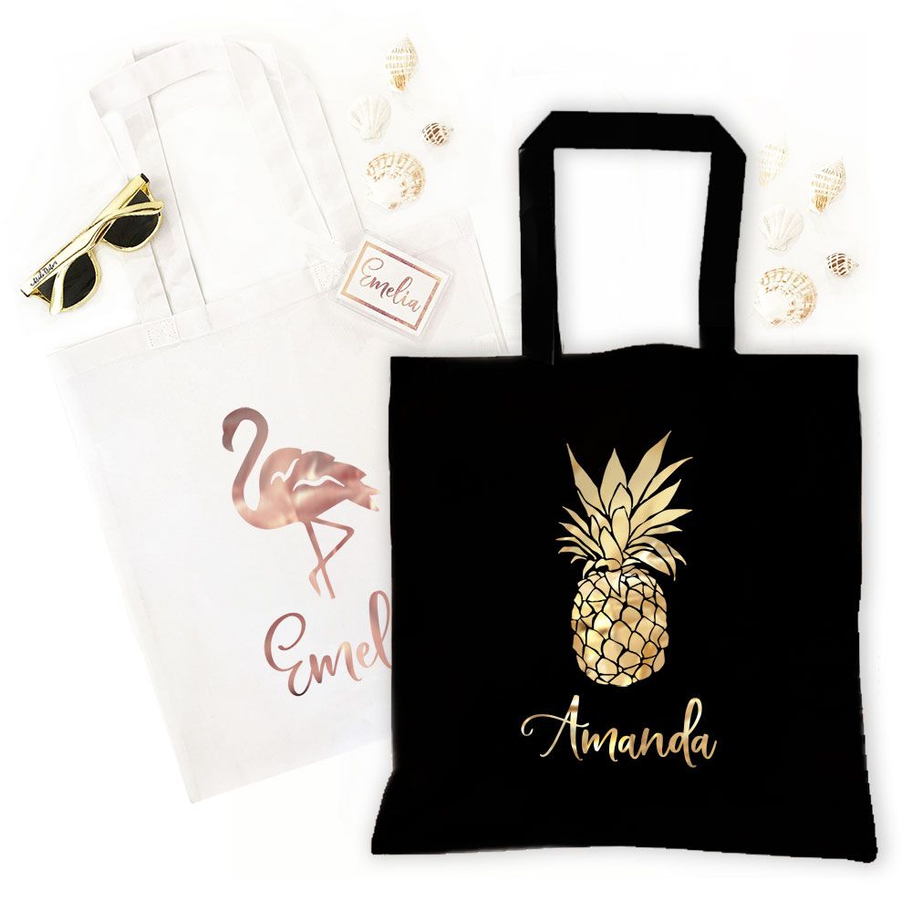 Custom Tropical Wedding Canvas Tote Bags for Bridesmaids | Thoughtful bridesmaids gifts, Wedding ...