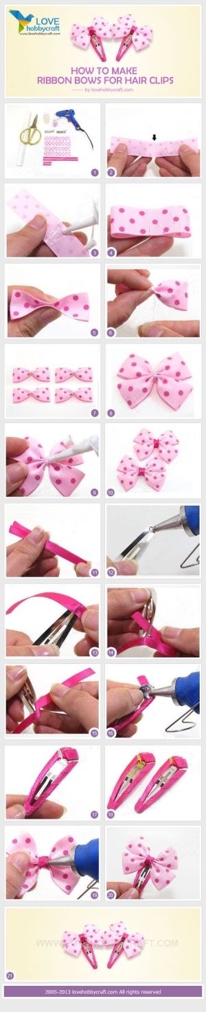 How to make ribbon bows for hair clips by Ada123 #babyhairaccessories