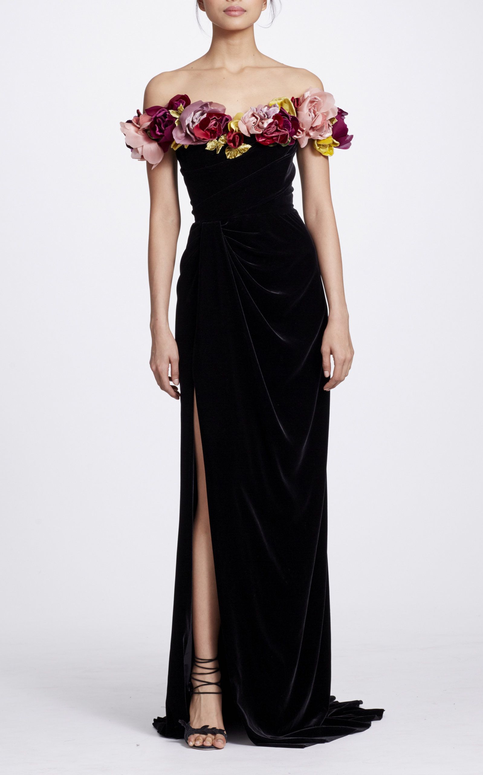 Marchesa Velvet Off The Shoulder Gown $10,10 Abendkleid Marchesa Velvet Off The Shoulder Gown $10,10 Abendkleid
