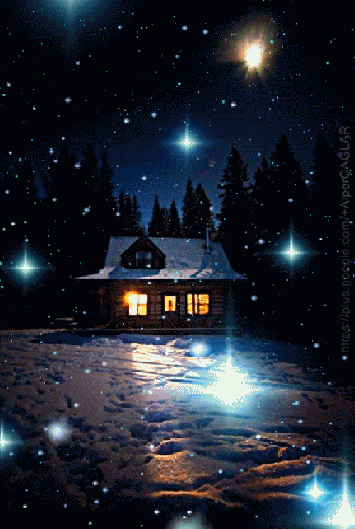 Image result for gif Winter Night and the stars gif