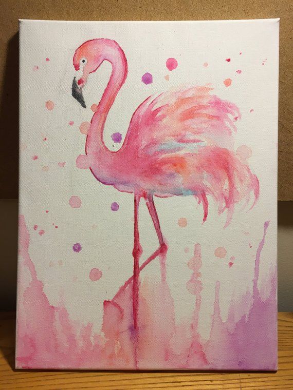 Flamingo Art Print Tropical Flamingo Art Flamingo Watercolor Art