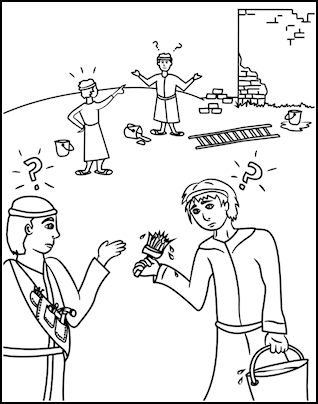 Download Confusion at the Tower of Bable | Sunday school coloring pages, Tower of babel, Sunday school