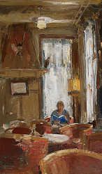 Zondagmiddag | schilderij van een interieur in olieverf van Flip ... Zondagmiddag | schilderij van een interieur in olieverf van Flip ...