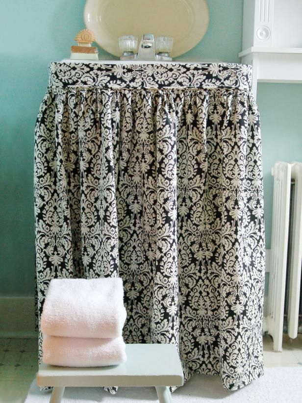 How To Make A Sink Skirt Bathroom Projects Sink Skirt