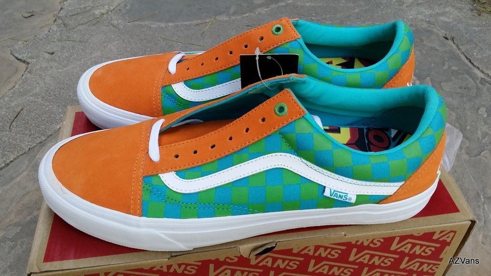 Vans X Golf Wang Old Skool Pro Checkers Orange Blue Green Men S Size 11 5 New Clothing Shoes Accessories Men S Shoe Vans Tyler The Creator Vans Golf Wang