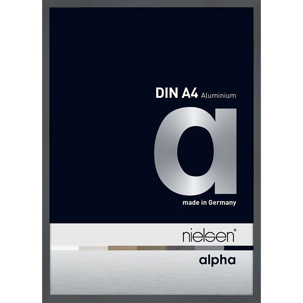 Nielsen Alurahmen Alpha 21x29,7 Dunkelgrau glanz