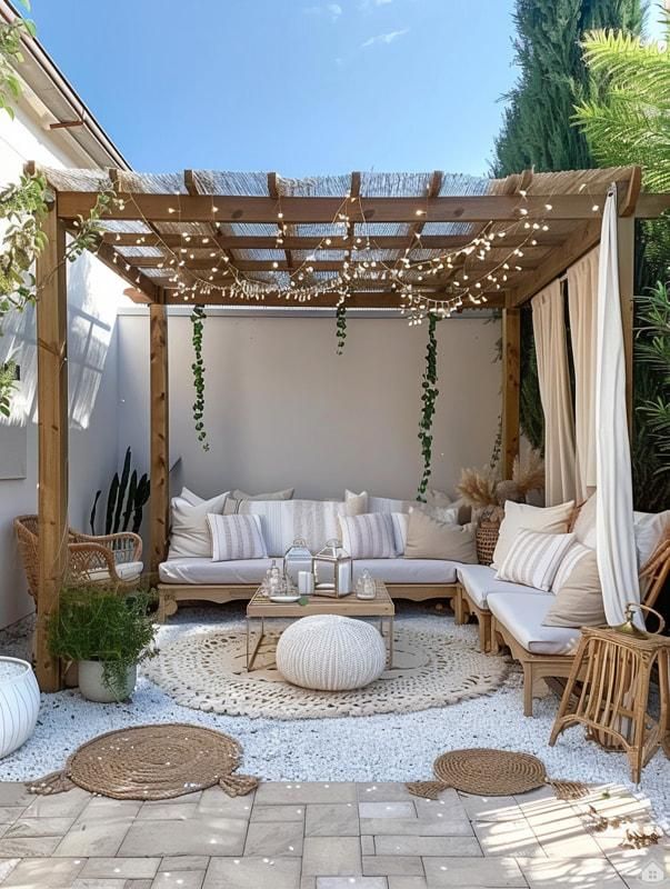 87 Bezaubernde Boho-Chic Terrassenideen in Grau und Beige