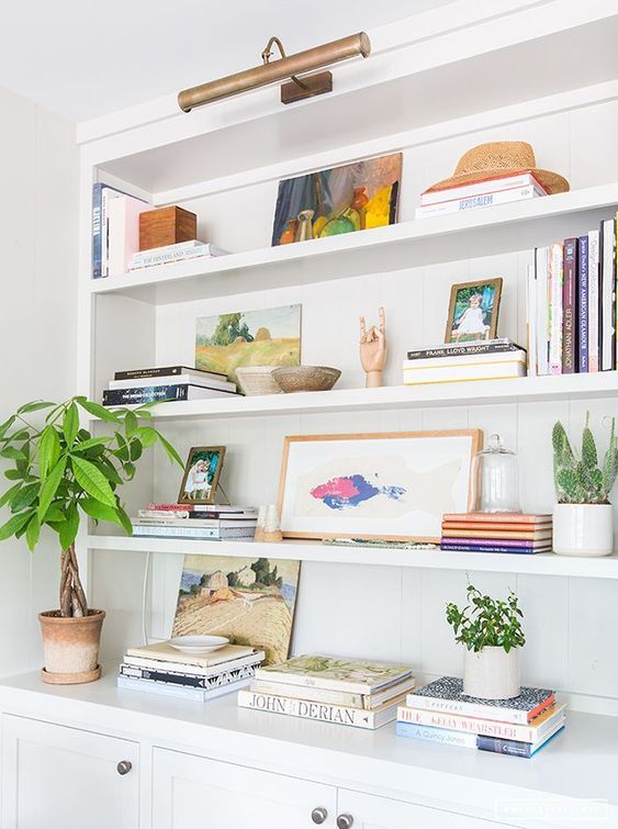 12+ Captivating White Open Bookshelf Design | Rak buku ...