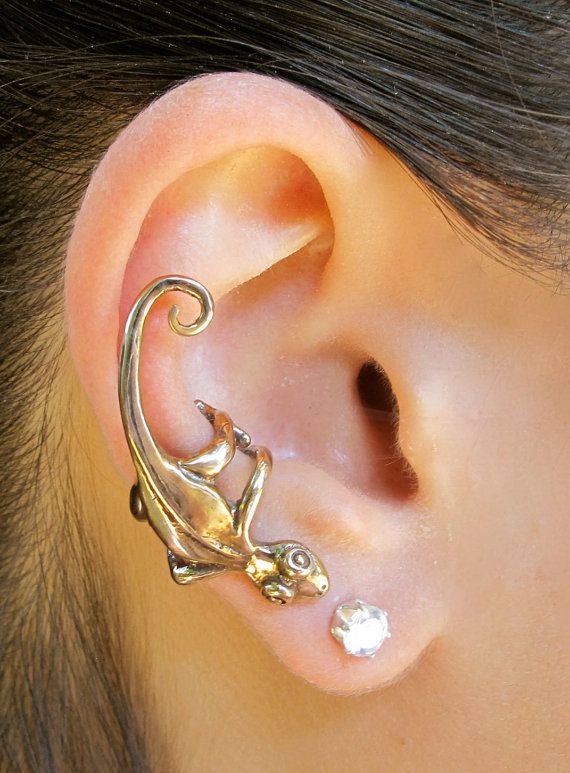 3 colors Lizard Ear Pin Earrings