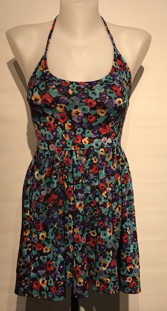 American Apparel Size Medium Floral Halter Skater Baby