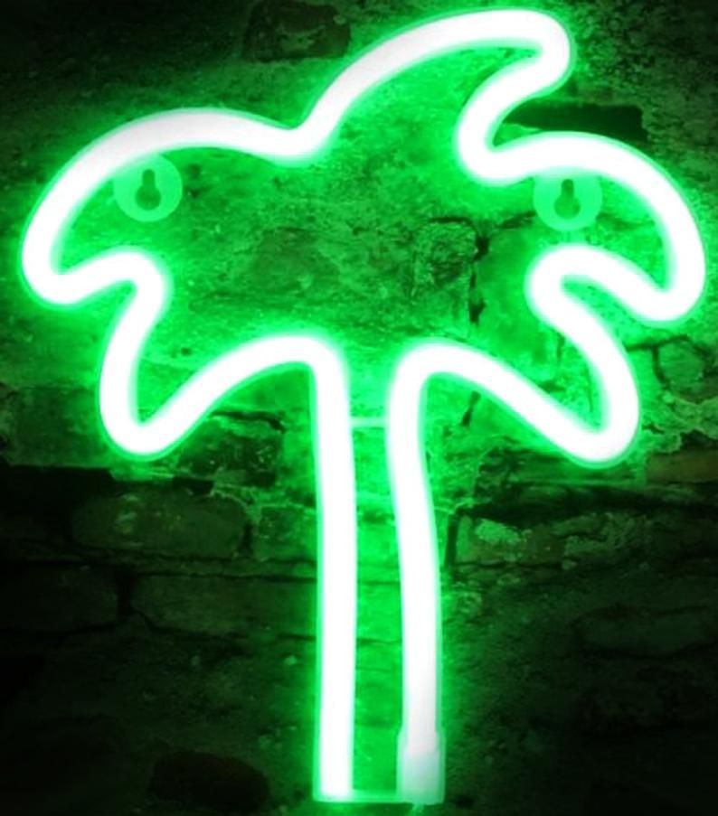 Led Neon Sign Green Palm Tree Neon Led Sign Green Palm Tree | Etsy