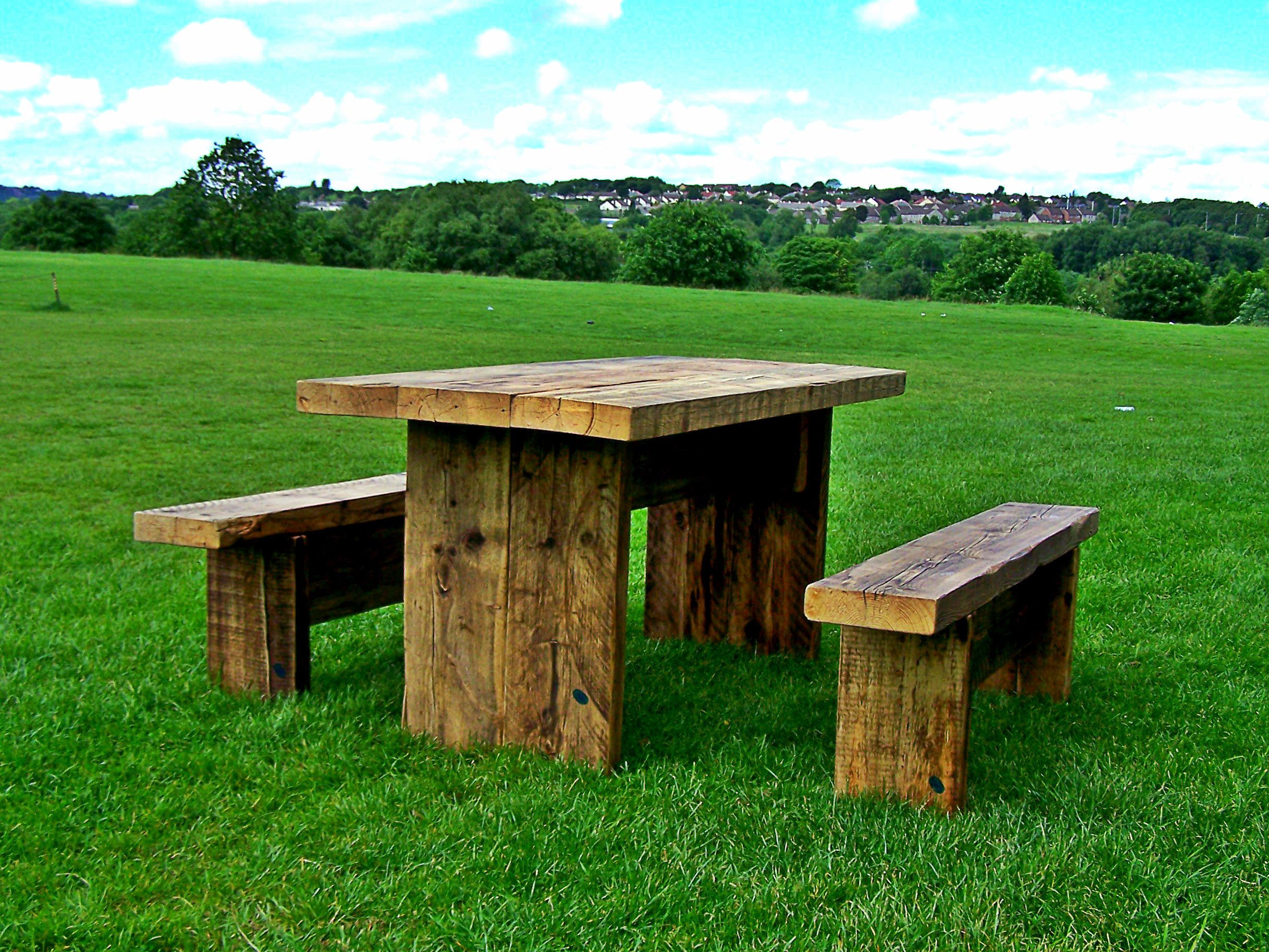 Rustic Twist Garden Table And Bench Set By Green Thumb Print Garden Rustic Twist Garden Table And Bench Set By Green Thumb Print Garden