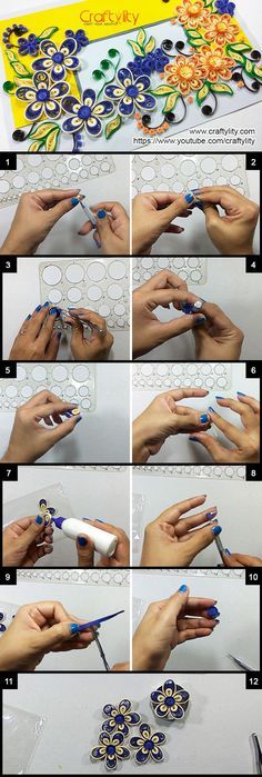 Find step by step instructions on How to make Paper Quilling Floral card.