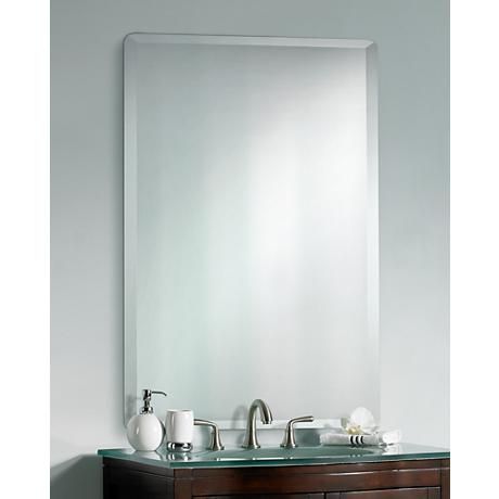 Frameless Rectangular 40 High 30 Wide Beveled Mirror Bathroom Frameless Rectangular 40 High 30 Wide Beveled Mirror P1394 Lamps Plus