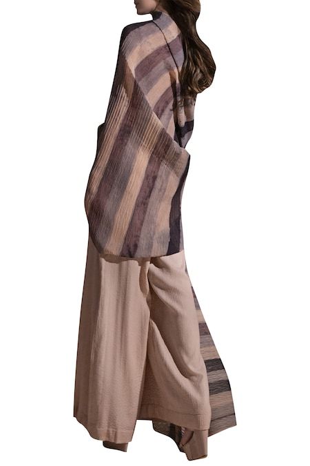 Batik Print Draped Top India Usa, Batik Prints, Color Care, One Shoulder Tops, Georgette, Women Online, Multi Color, Striped, Fashion Design