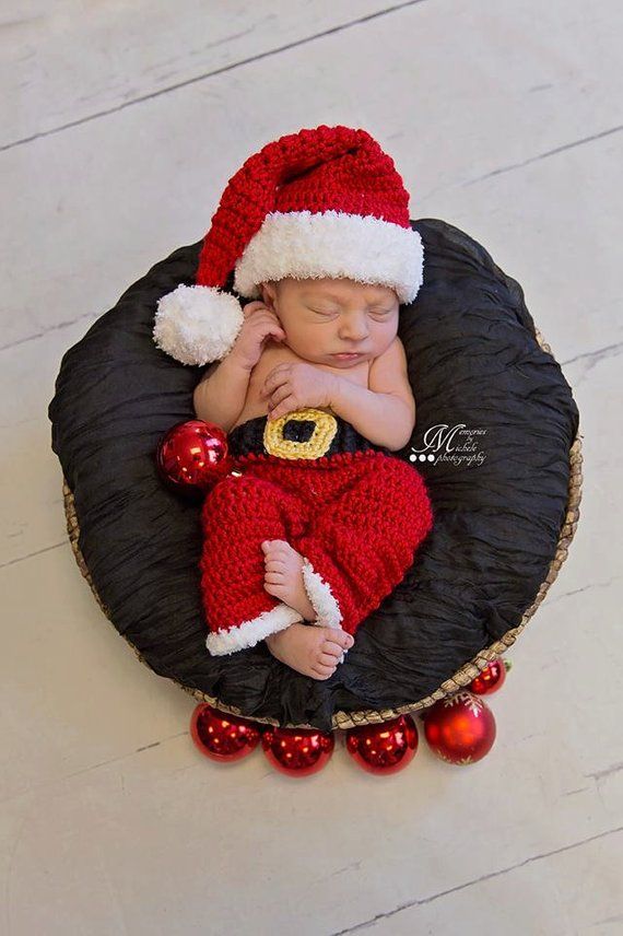 Instant Download Crochet Newborn Christmas Santa Hat And Pants Instant Download Crochet Newborn Christmas Santa Hat and Pants Outfit Pattern, Newborn Baby Boy Sant - Instant Download Crochet Newborn Christmas Santa Hat And Pants