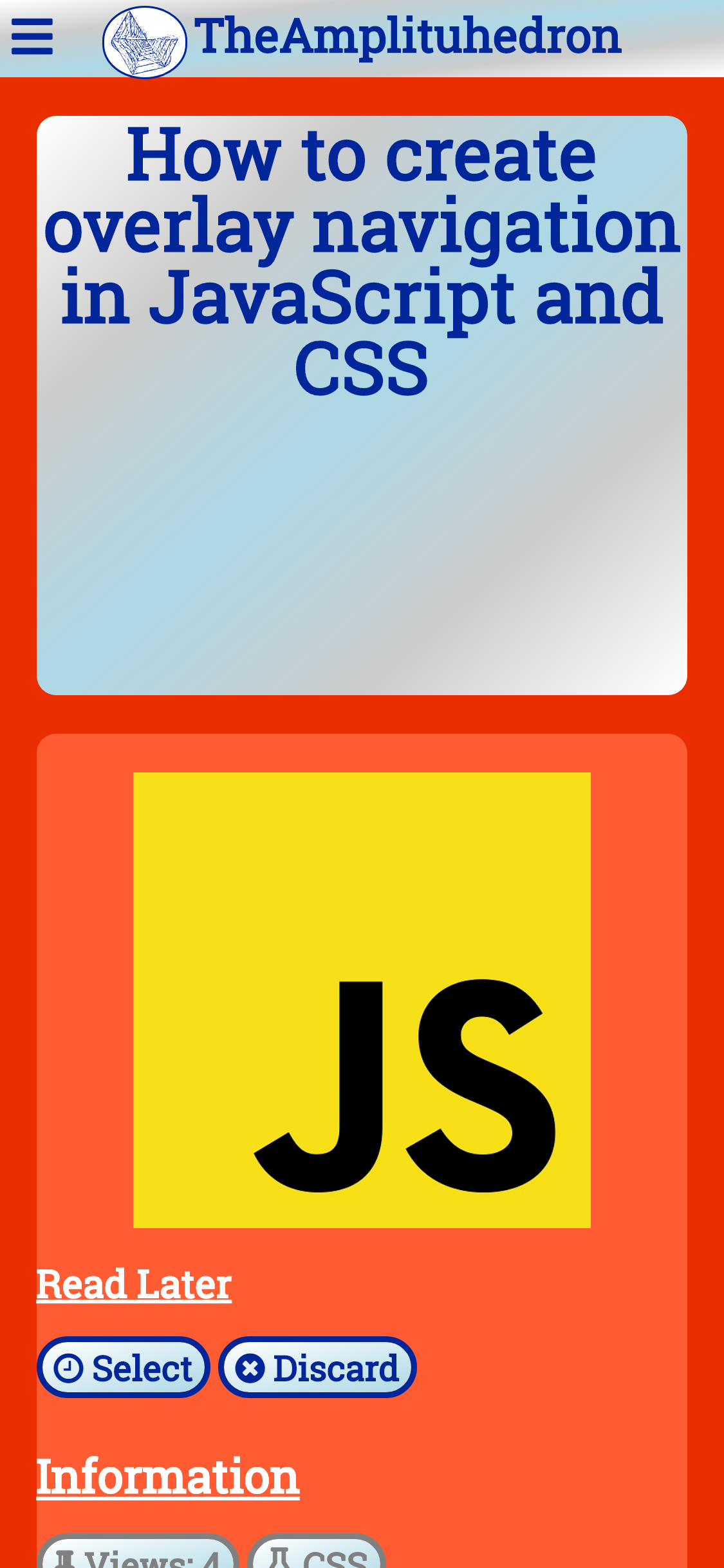 How To Create Overlay Navigation In JavaScript And CSS Javascript 