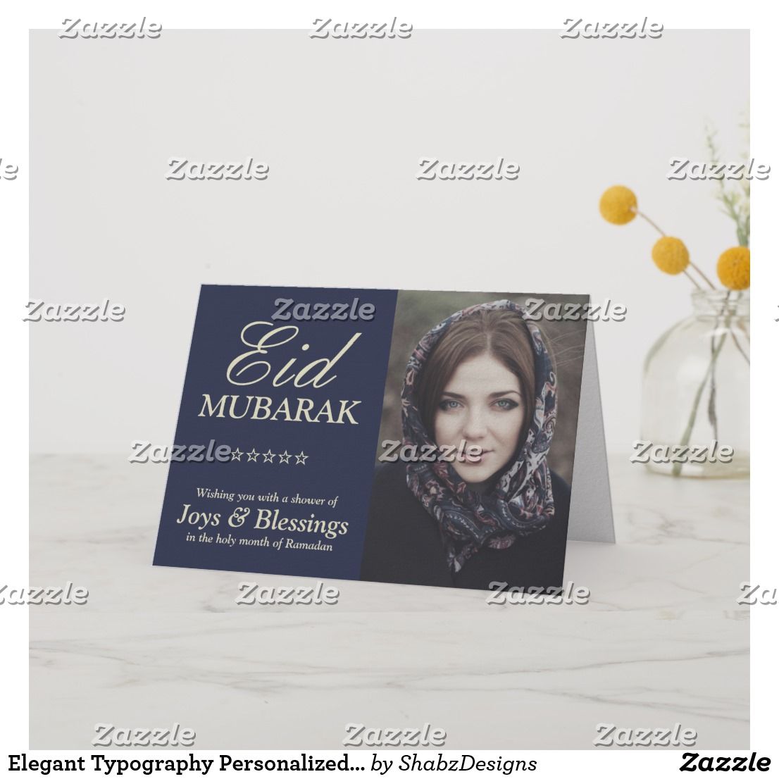 elegant typography personalized eid mubarak photo holiday