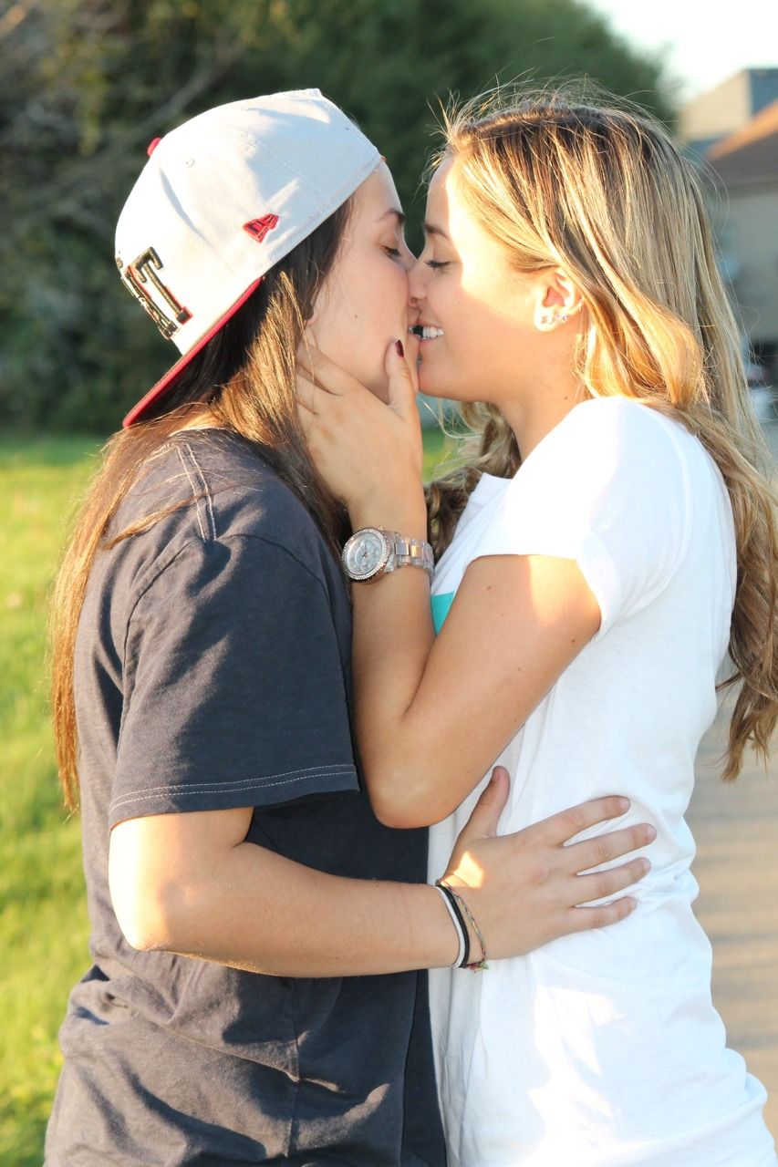 Two Cute Girls Kissing