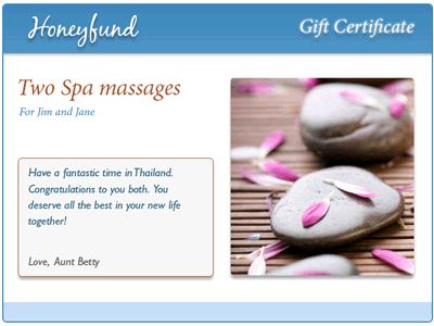i would do this such a cute idea instead of gifts guests vote how honeyfund works