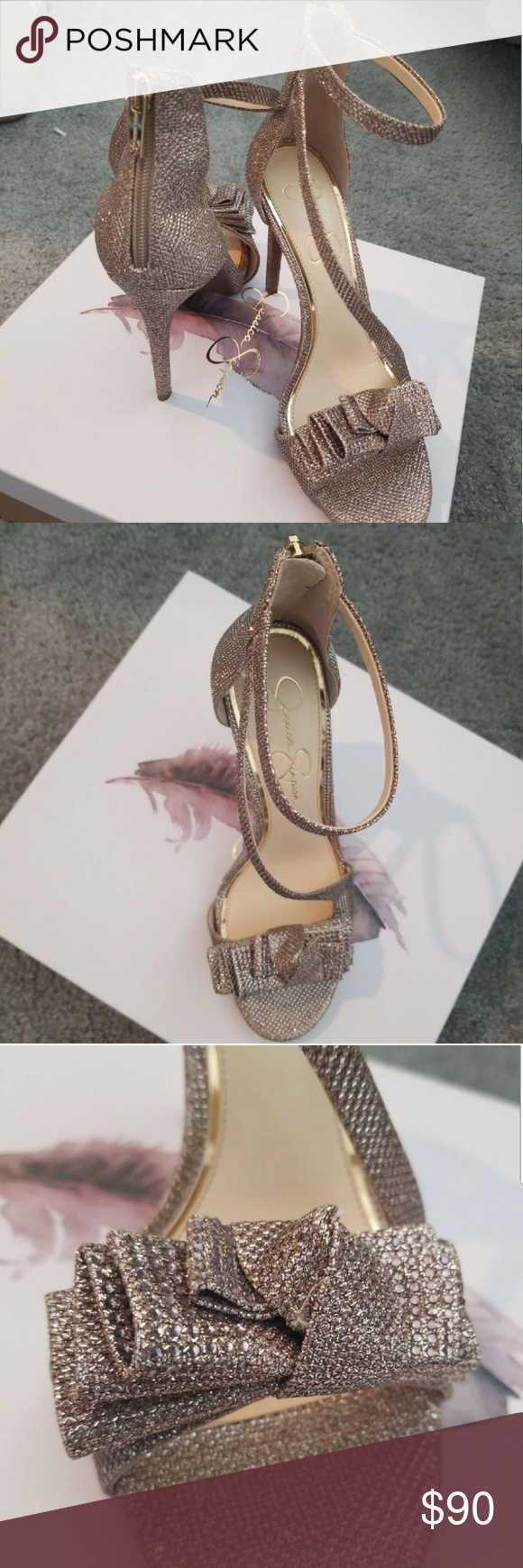 jessica simpson gold sparkle shoes