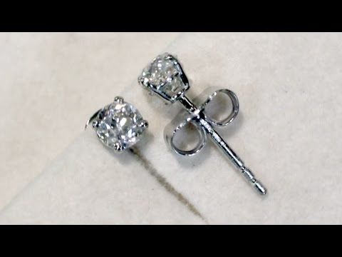 0 57 Ct Diamond And Platinum Stud Earrings Antique These Impressive Antique Diamond Stud Earrings Sold From The Uk Display Two Very Well Colour Matched Diamonds In A Contemporary Setting