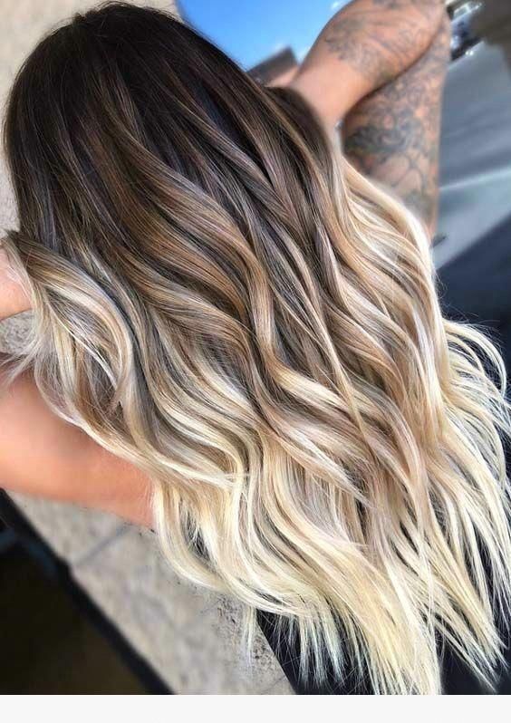 Ombre Curly Hair Black To Platinum Blonde Black Blouse Long Curly Hair In 2020 Hair Color For Black Hair Ombre Hair Blonde Dyed Hair