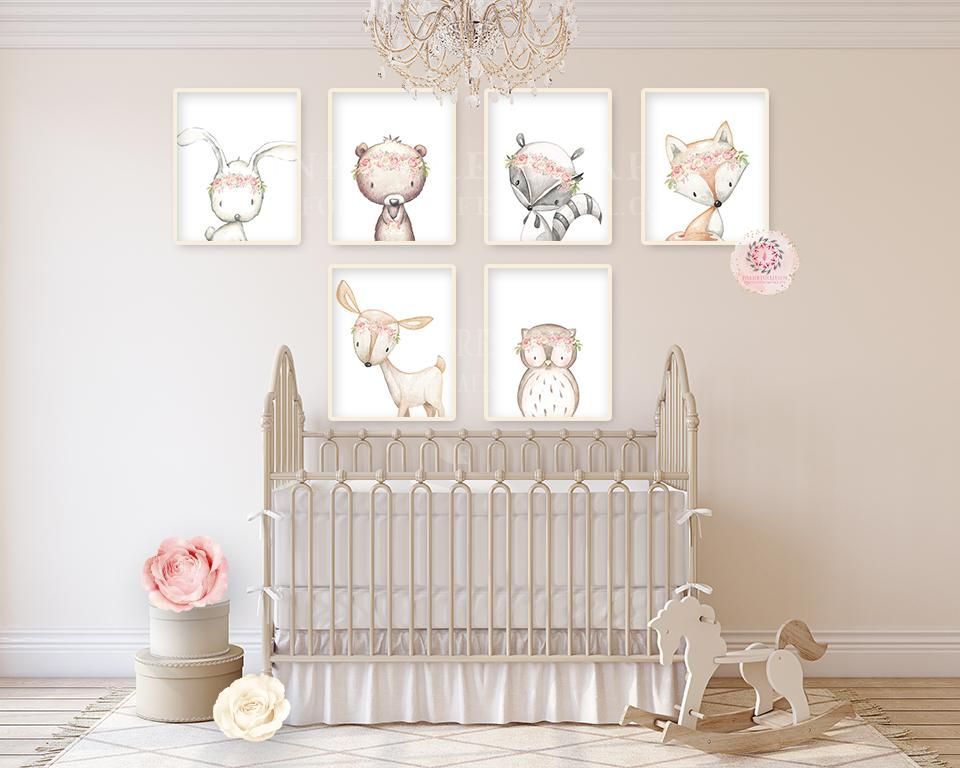 PRINTABLE Personalized Baby Girl Nursery Name Sign Simple Minimalist Boho Retro Flowers Theme Bedroom