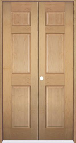 mastercraft 36 x 80 maple 6 panel prehung interior double door