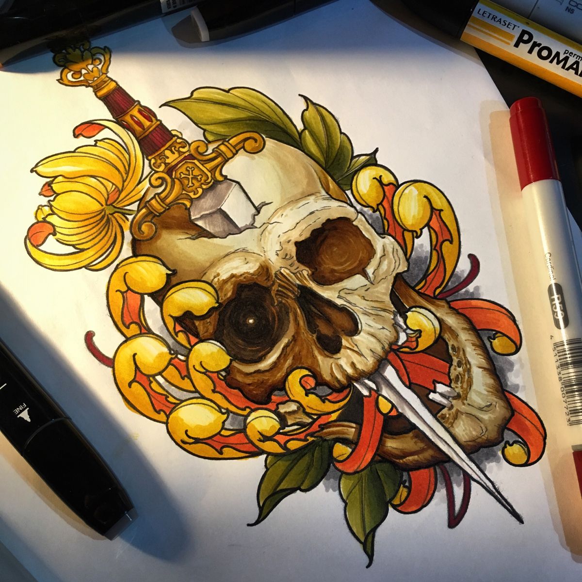 Zombie Tattoos Evil Tattoos Skull Tattoos Neo Traditional Roses Traditional...