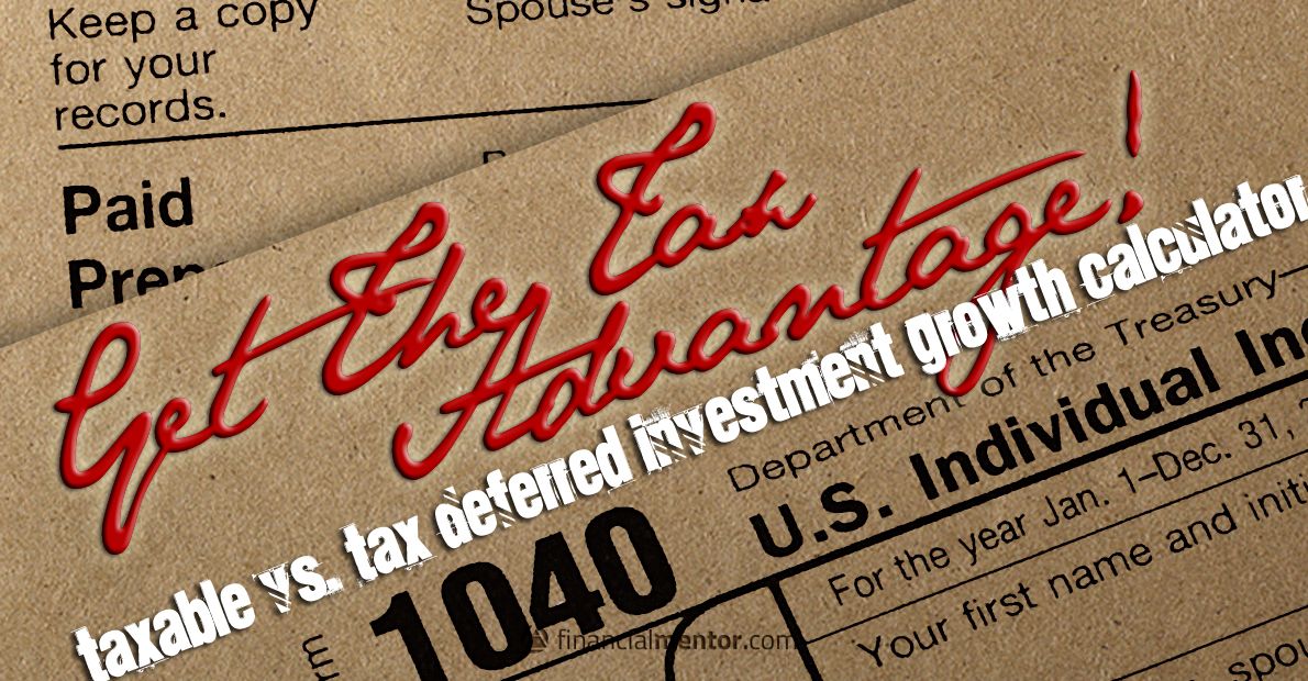 taxable vs tax deferred investment growth calculator financial tax deferral calculator