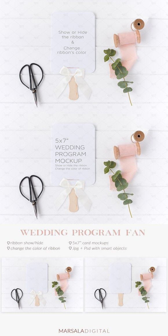 Download Pin by Patricia Web & Graphic Design on Invitation Mockup Template | Wedding programs, Wedding ...