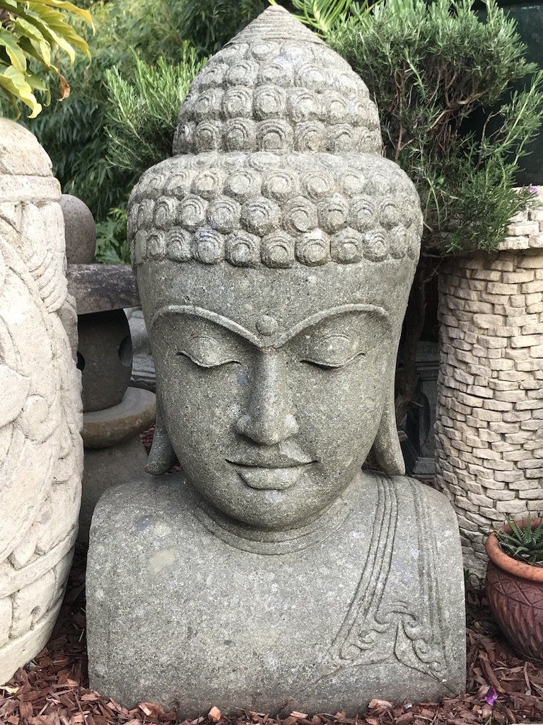 Stone Buddha Head Garden Statue 40 Buddha Head Statue, Stone Buddha Head Garden Statue