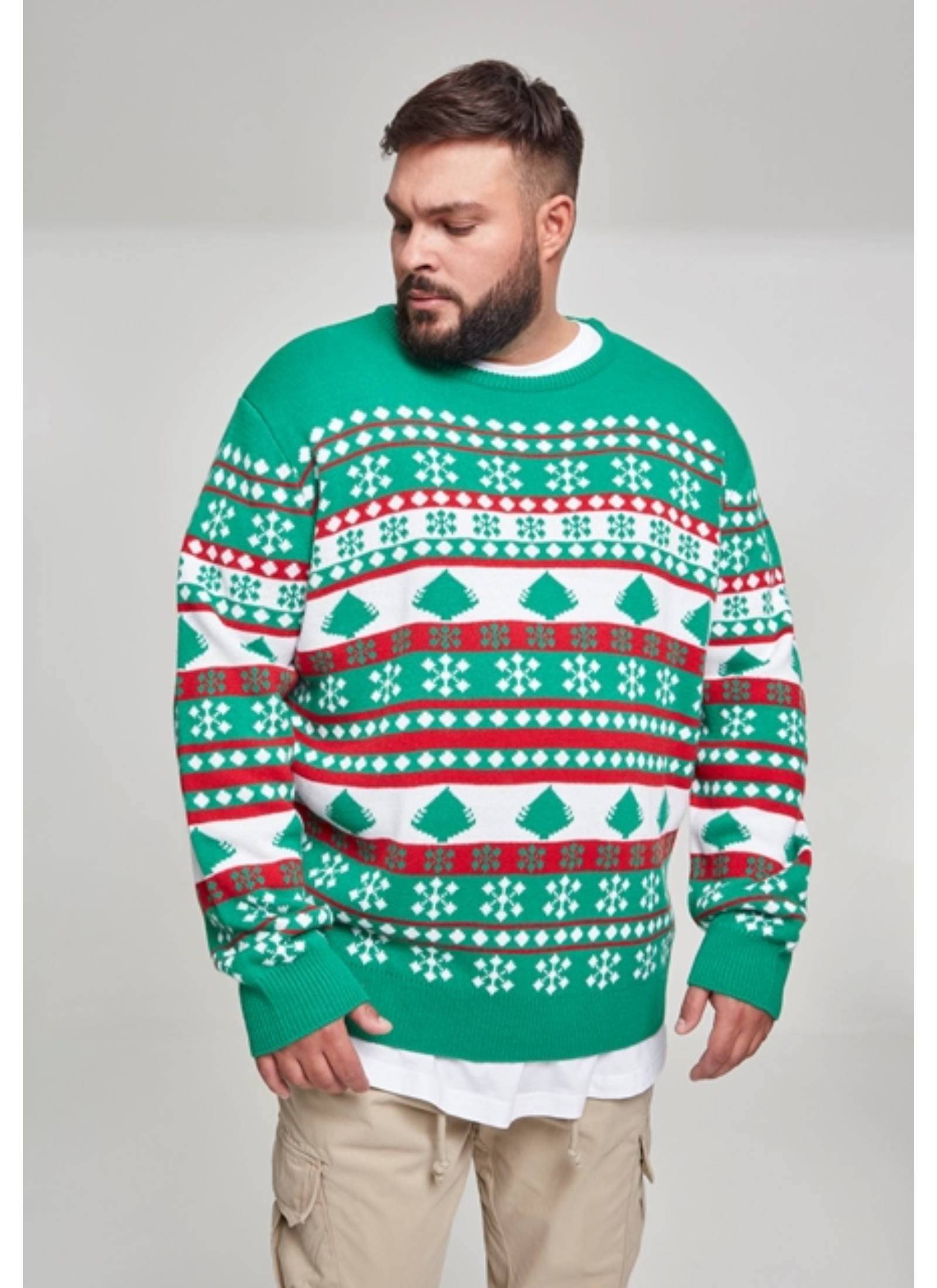 Férfi pulóver, FÉRFI, Urban Classics, TB2522 treegreenwhite Pin on extra méretű férfi ruha