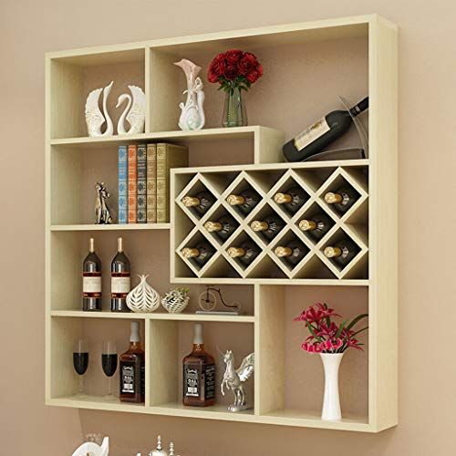 Wine Rack Restaurant Simple Cabinet Wall Hanging Creative Lattice Home Bar Decor Design Wall Hanging Wine Rack, Wall Wine Cabinet Bar