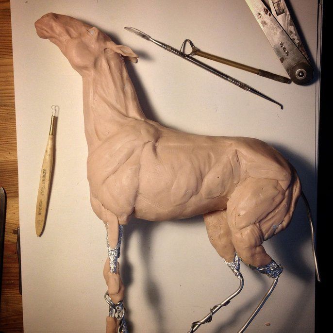 Finishing and Detailing a Sculpey (Polymer Clay) Sculpture: 11 Steps (with Pictures) Polymer Clay Sculptures, Polymer Clay Animals, Horse Sculpture, Sculpture Clay, Sculpture Ideas, Polymer Crafts, Clay Crafts, Sculpey Clay, Clay Figurine