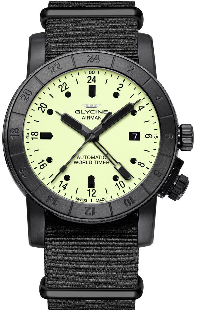 Glycine Watch Airman 42 Pre Order Add Content Basel 17 Bezel Bidirectional Bracelet Strap Synthetic Br Glycine Watch Watches For Men Mens Watches Engraved