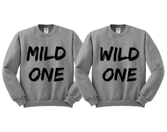 Grey Crewneck Mild One Wild One Best Friends Sweatshirt Sweater Jumper Pullover On Etsy 16 99 Best Friend Sweatshirts Best Friend T Shirts Best Friend Shirts
