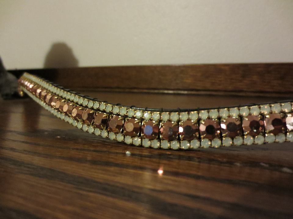 FSS JET BLACK 8mm DOT Clear Rhinestone BLING Crystal Padded Browband Custom Made FSS JET BLACK 8mm DOT Clear Rhinestone BLING Crystal Padded Browband Custom Made