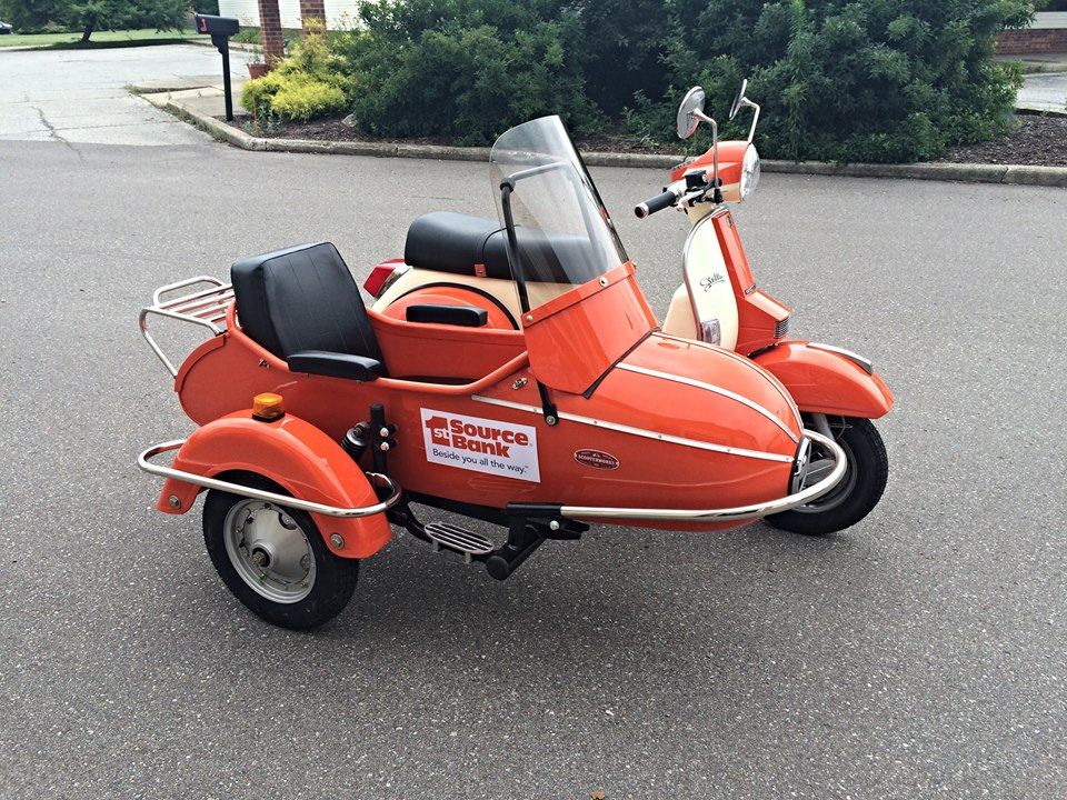 Genuine Stella with sidecar and custom paint job - Scooterworks Chicago