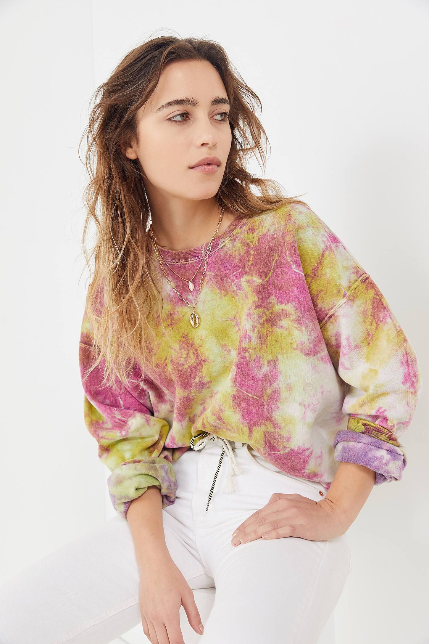 Urban Renewal Recycled Tie Dye Crew Neck Sweatshirt | Tie Urban Outfitters Tumblr | Crew neck sweater, Urban